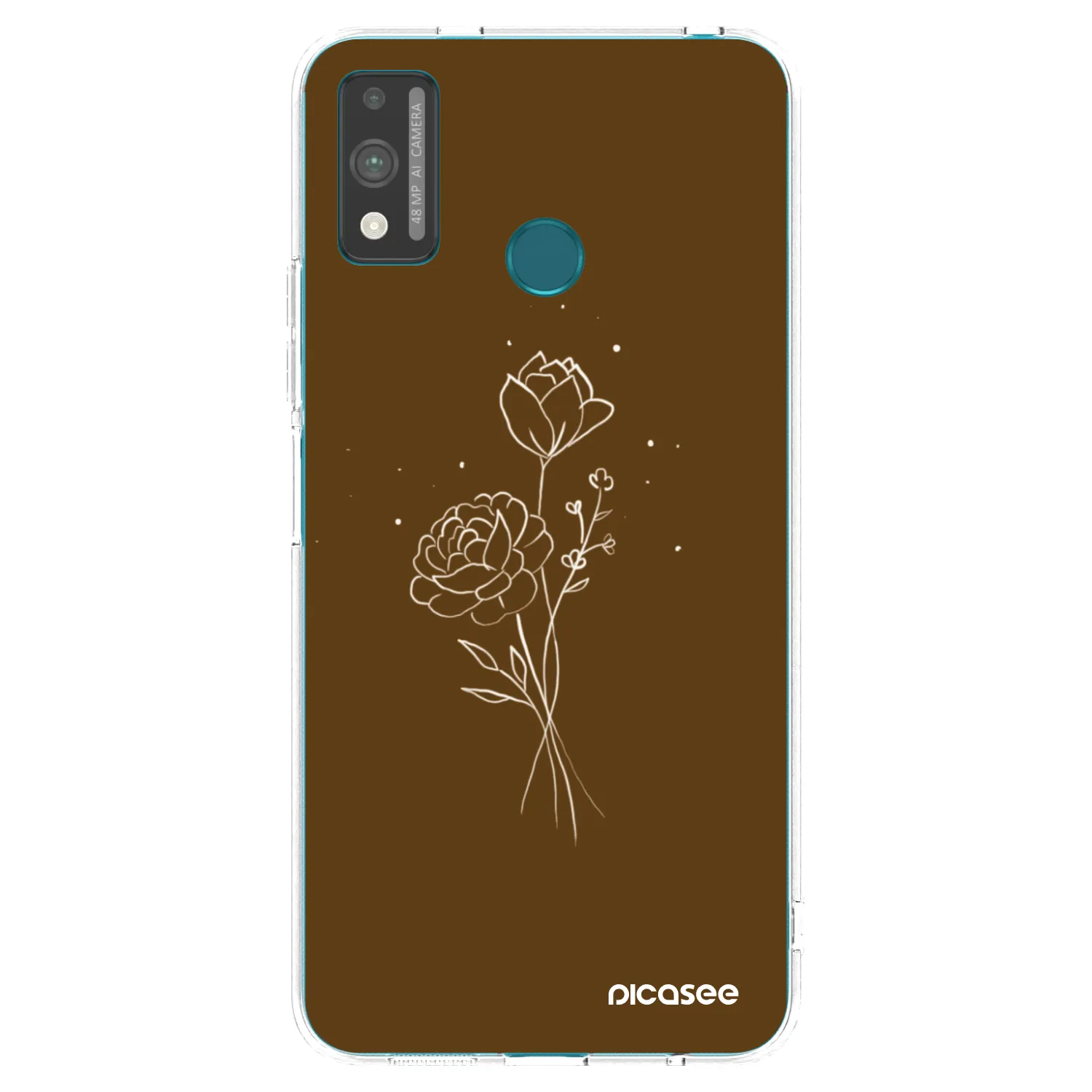 Picasee silikonový průhledný obal pro Honor 9X Lite - Brown flowers