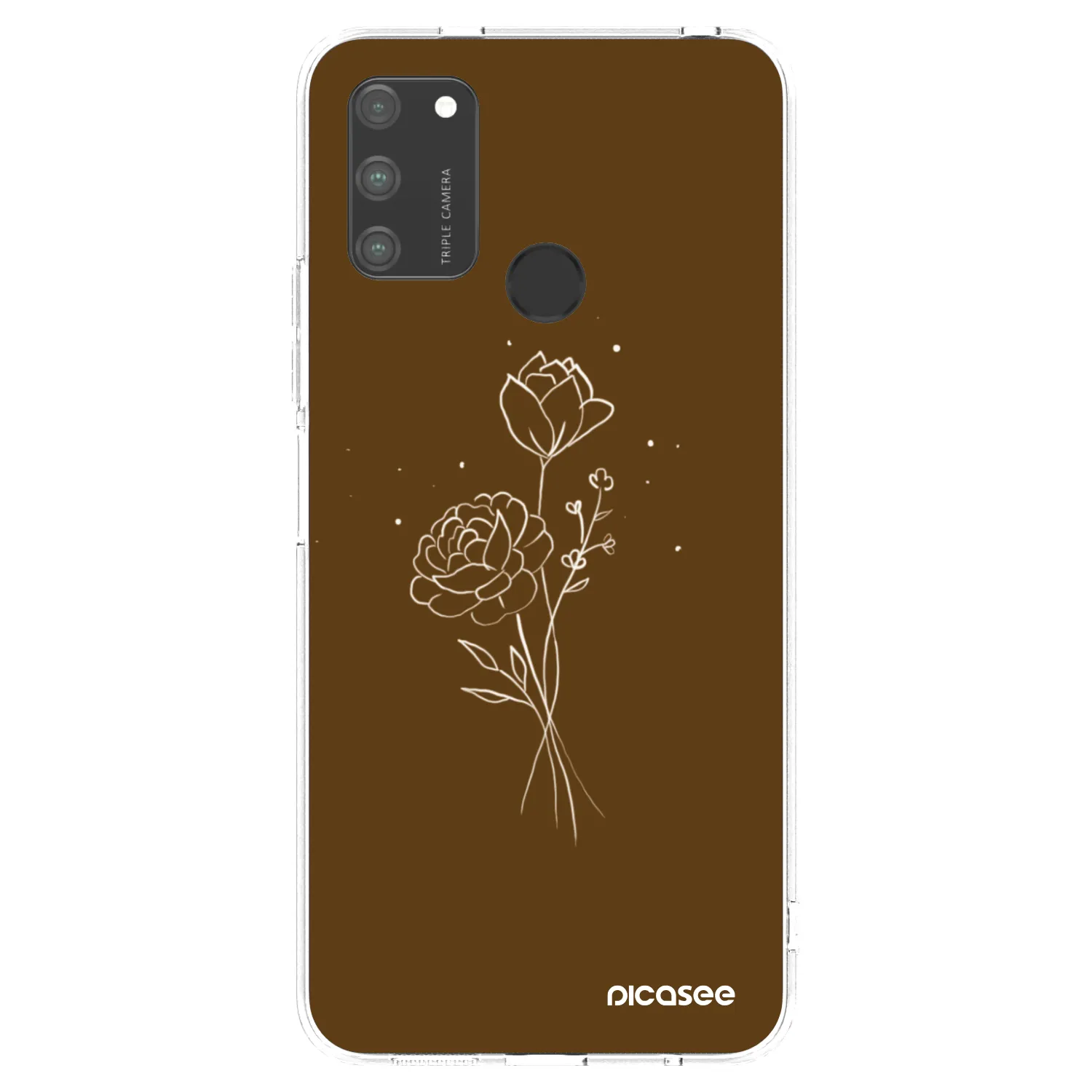 Picasee silikonový průhledný obal pro Honor 9A - Brown flowers