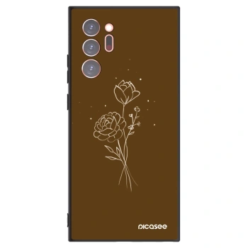 Picasee silikonový černý obal pro Samsung Galaxy Note 20 Ultra - Brown flowers