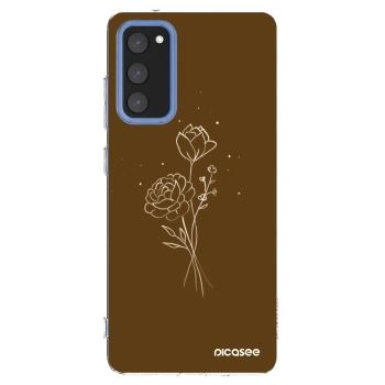 Picasee silikonový průhledný obal pro Samsung Galaxy S20 FE - Brown flowers