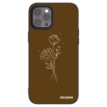 Picasee silikonový černý obal pro Apple iPhone 12 Pro Max - Brown flowers