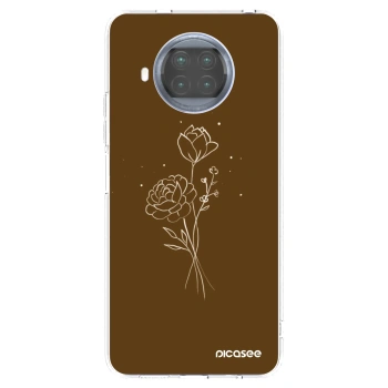 Picasee silikonový průhledný obal pro Xiaomi Mi 10T Lite - Brown flowers