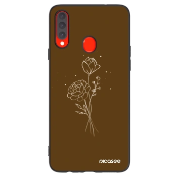 Obal pro Samsung Galaxy A20s - Brown flowers