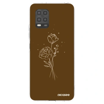 Picasee silikonový průhledný obal pro Xiaomi Mi 10 Lite - Brown flowers