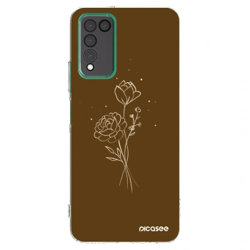 Picasee silikonový průhledný obal pro Honor 10X Lite - Brown flowers