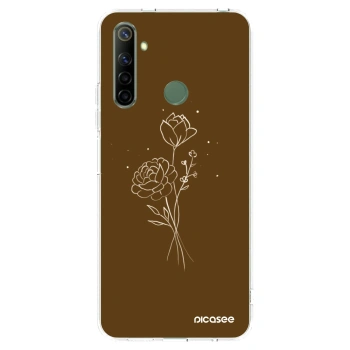 Picasee silikonový průhledný obal pro Realme 6i - Brown flowers