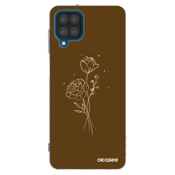 Picasee silikonový průhledný obal pro Samsung Galaxy A12 A125F - Brown flowers
