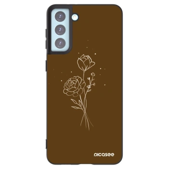 Picasee silikonový černý obal pro Samsung Galaxy S21+ 5G G996F - Brown flowers