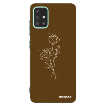 Picasee silikonový průhledný obal pro Samsung Galaxy M31s - Brown flowers