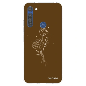 Obal pro Motorola Moto G8 - Brown flowers