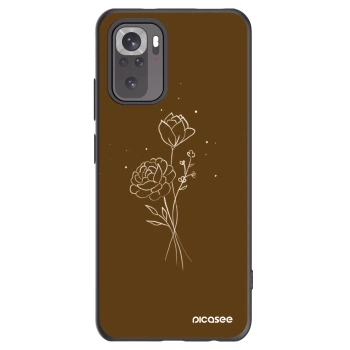 Picasee silikonový černý obal pro Xiaomi Redmi Note 10 - Brown flowers