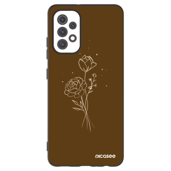 Picasee silikonový černý obal pro Samsung Galaxy A32 5G A326B - Brown flowers