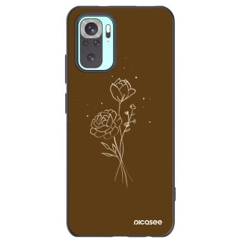 Picasee silikonový černý obal pro Xiaomi Redmi Note 10 Pro - Brown flowers