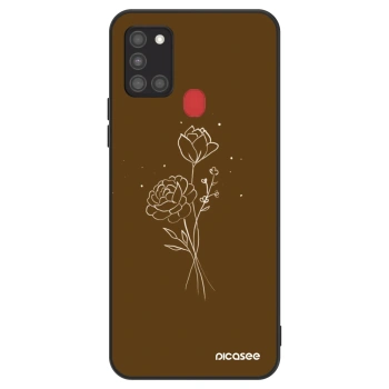 Obal pro Samsung Galaxy A21s - Brown flowers