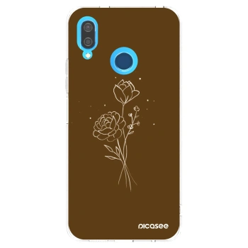 Picasee silikonový průhledný obal pro Huawei P20 Lite - Brown flowers