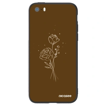 Obal pro Apple iPhone 5/5S/SE - Brown flowers