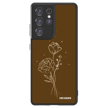 Picasee ULTIMATE CASE pro Samsung Galaxy S21 Ultra 5G G998B - Brown flowers
