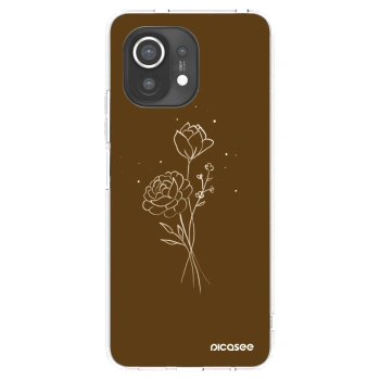 Picasee silikonový průhledný obal pro Xiaomi Mi 11 - Brown flowers