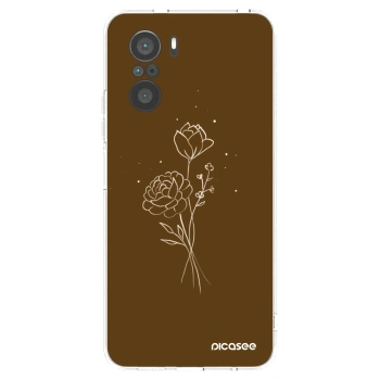 Picasee silikonový průhledný obal pro Xiaomi Poco F3 - Brown flowers