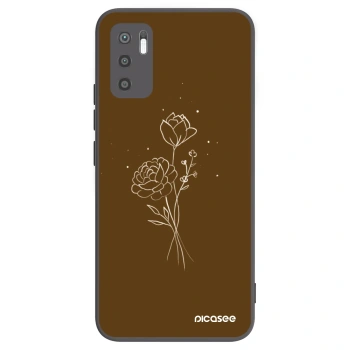 Picasee silikonový černý obal pro Xiaomi Redmi Note 10 5G - Brown flowers