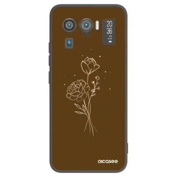 Picasee silikonový černý obal pro Xiaomi Mi 11 Ultra - Brown flowers