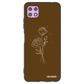 Picasee silikonový černý obal pro Samsung Galaxy A22 A226B 5G - Brown flowers