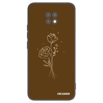 Picasee silikonový černý obal pro Xiaomi Redmi Note 9T - Brown flowers