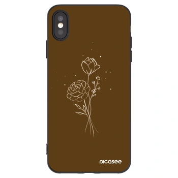 Picasee silikonový černý obal pro Apple iPhone XS Max - Brown flowers