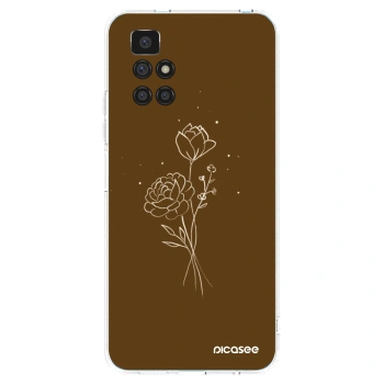 Picasee silikonový průhledný obal pro Xiaomi Redmi 10 - Brown flowers