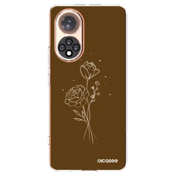 Picasee silikonový průhledný obal pro Honor 50 5G - Brown flowers