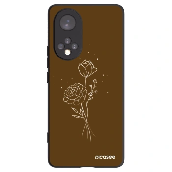 Picasee silikonový černý obal pro Huawei Nova 9 - Brown flowers