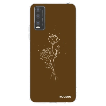Picasee silikonový průhledný obal pro Vivo Y20s - Brown flowers