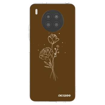 Picasee silikonový průhledný obal pro Huawei Nova 8i - Brown flowers