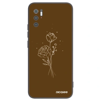 Picasee silikonový černý obal pro Xiaomi Poco M3 Pro 5G - Brown flowers