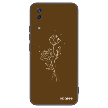 Picasee silikonový černý obal pro Vivo Y11s - Brown flowers