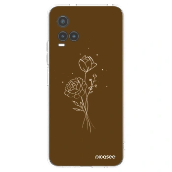 Picasee silikonový průhledný obal pro Vivo Y33s - Brown flowers
