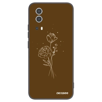 Picasee silikonový černý obal pro Vivo Y72 5G - Brown flowers