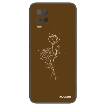Picasee silikonový černý obal pro Realme 8 5G - Brown flowers