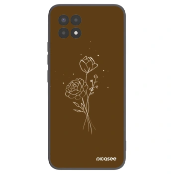 Picasee silikonový černý obal pro Realme 8i - Brown flowers