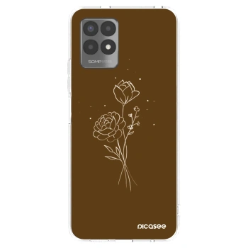 Picasee silikonový průhledný obal pro Realme 8i - Brown flowers