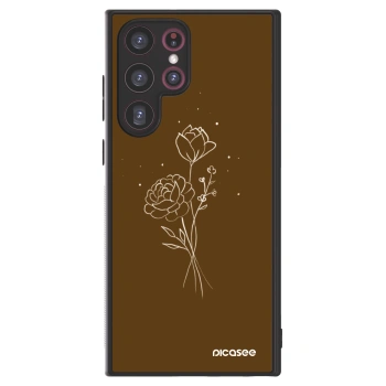 Picasee ULTIMATE CASE pro Samsung Galaxy S22 Ultra 5G - Brown flowers