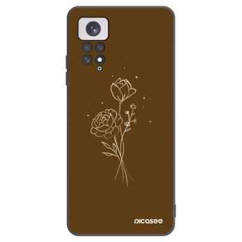 Picasee silikonový černý obal pro Xiaomi Redmi Note 11 - Brown flowers