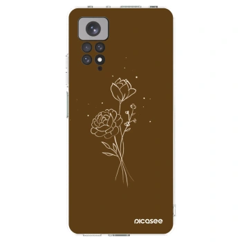 Picasee silikonový průhledný obal pro Xiaomi Redmi Note 11 - Brown flowers