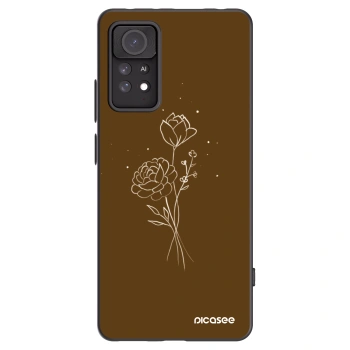 Picasee silikonový černý obal pro Xiaomi Redmi Note 11 Pro 5G - Brown flowers