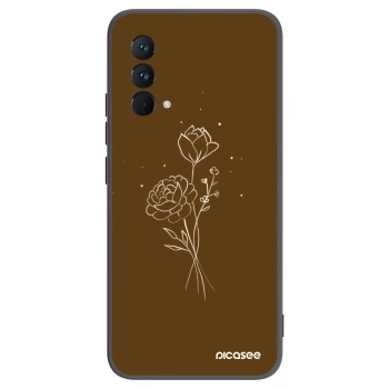 Picasee silikonový černý obal pro Realme GT Master Edition 5G - Brown flowers
