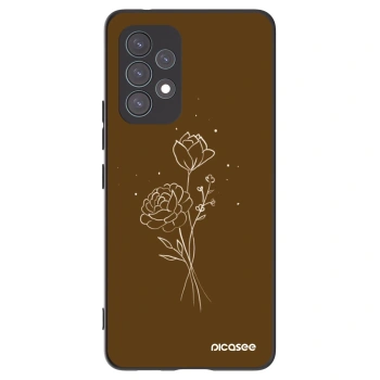 Picasee silikonový černý obal pro Samsung Galaxy A53 5G A536 - Brown flowers