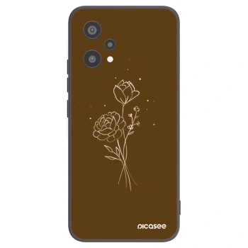 Picasee silikonový černý obal pro Realme 9 Pro 5G - Brown flowers