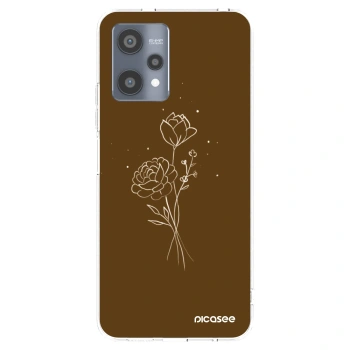 Picasee silikonový průhledný obal pro Realme 9 Pro 5G - Brown flowers
