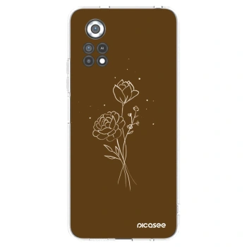 Picasee silikonový průhledný obal pro Xiaomi Poco X4 Pro 5G - Brown flowers