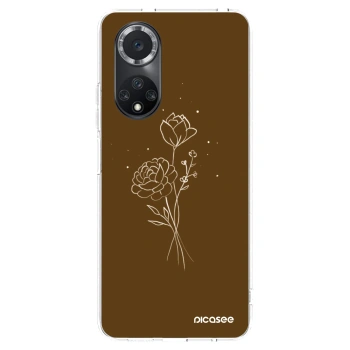 Picasee silikonový průhledný obal pro Huawei Nova 9 SE - Brown flowers